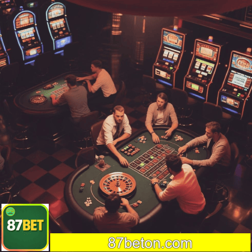 Imagem promocional do cassino online da 87BET mostrando jogos ao vivo